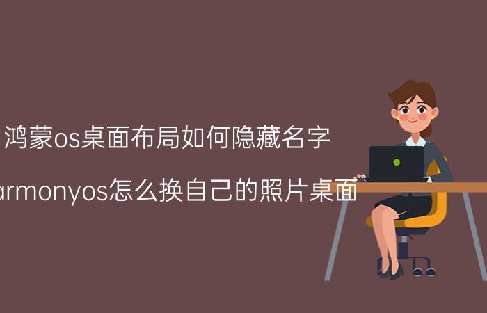 鸿蒙os桌面布局如何隐藏名字 harmonyos怎么换自己的照片桌面？